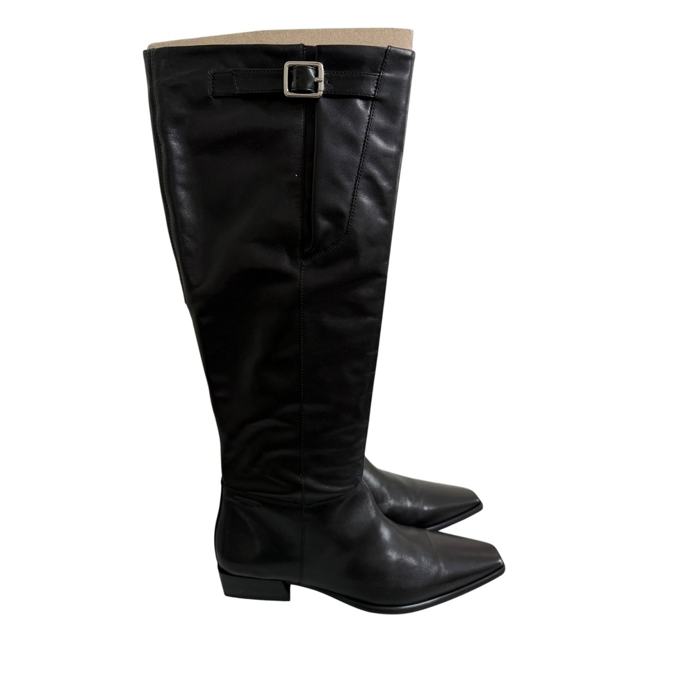 NWT Vagabond Shoemakers Nella Black Leather Square Toe Tall Boots EU 37 US 7 - Picture 4 of 10